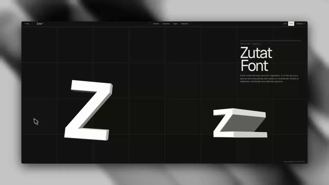 Zutat Sans — type specimen